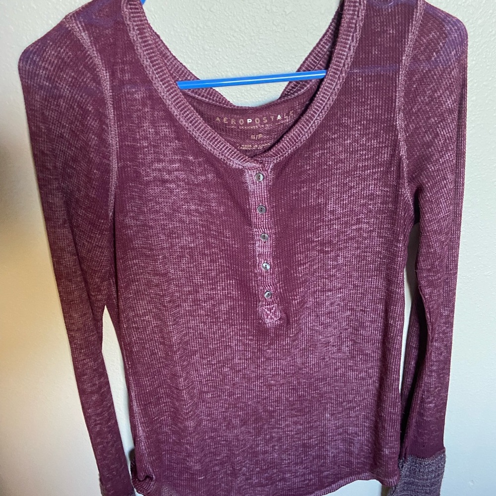 Aeropostale maroon long sleeve womens small